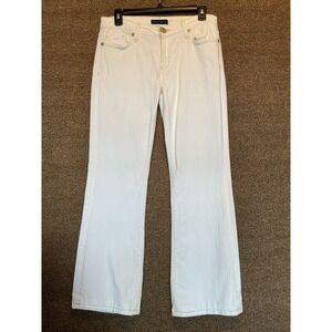 Immortality Diana‎ Taleshi Cream Ivory Jeans USA MADE 30x29 Tan Accents Bootcut